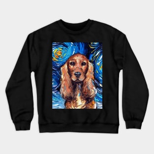 Cocker Spaniel Night (Portrait) Crewneck Sweatshirt